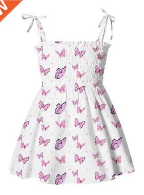 Fashion Butterfly Printed Dress Toddler Baby Sleeveless