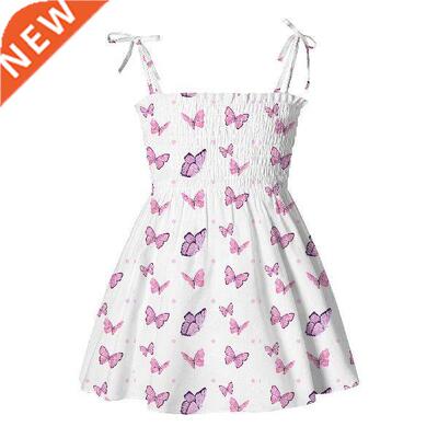 Fashion Butterfly Printed Dress Toddler Baby Sleeveless