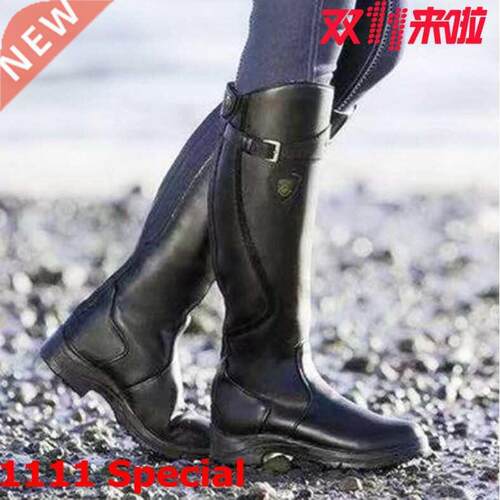 Winter2021Largesizewomen'sflatleatherboots秋冬大码靴