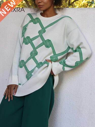 Wixra Women O-Neck Pullover Soft Sweaters Warm Spring Autumn