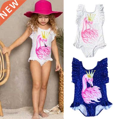 Kid Baby Girl Clothing Ruffle Sleeve Bikini One-Piece Swimwe