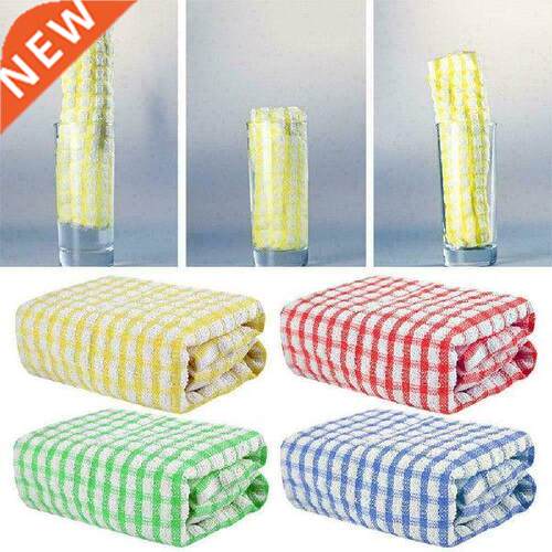 5Pcs Glass Cleaning Cloth Dishcloth Cotton Plaid For