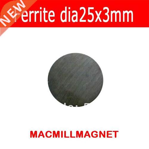 Permanent Common magnet, 20pcs/pack, dia25x3mm Ferrite Blac