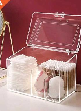Acrylic Cotton Swab Storage Holder Box Portable Transparent
