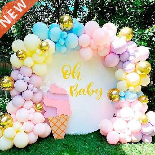 Macaron Pastel Balloon Garland Arch Party Foil Metal Balons