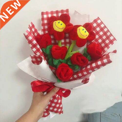 Artificial Flower Fake Rose Plant Plush Toy Gifts for