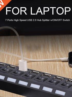 7 Port Hgh Speed HUB USB 2.0 HUB Hub Power On/Off Swtch Fo
