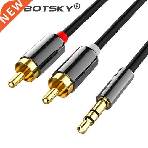 NEW Audio Cable 2RCA to 3.5 Audio Car Cable for Amplifier P