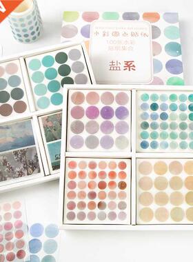 100sheets Watercolor Polka Dot Sticker Bullet Journaling Ac