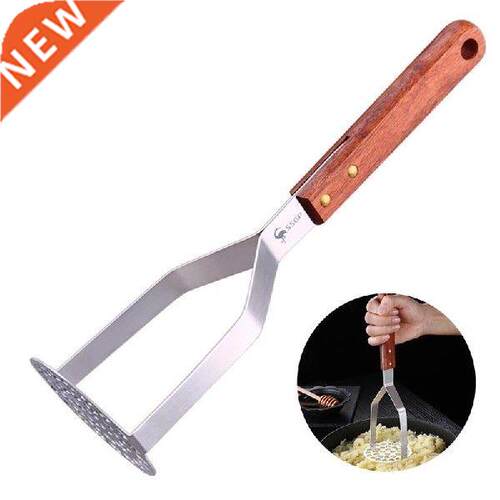 Stainless Steel Pusher / Potato Masher With Broad Mashing