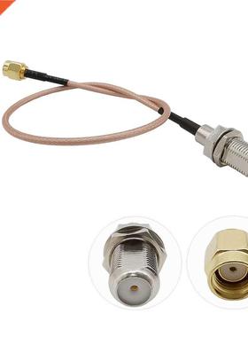 F Female Bulkhead to RP SMA Male RG16 Cable Pigtail RF Coax