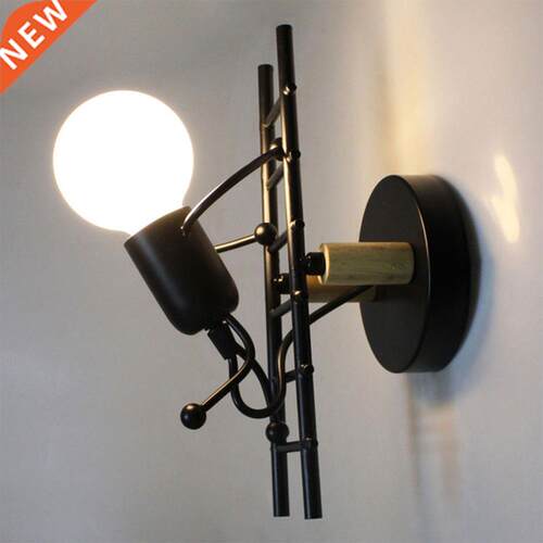 Cartoon Creative Wall Lamp Iron Little Man Wall Light Kids R