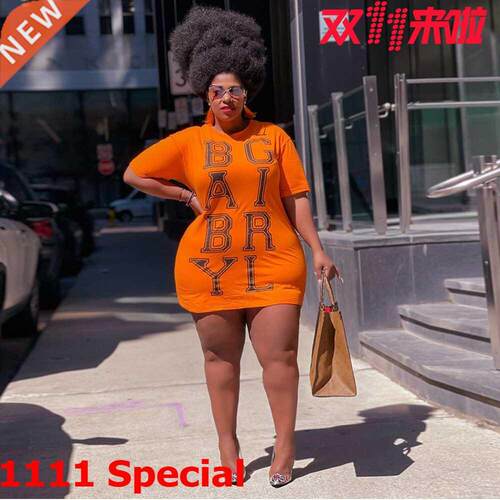 L-4XL large letter printed ladies short sleeve T大码女士T恤