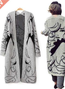 Autumn Winter Fashion Women Long Sleeve loose knitting cardi