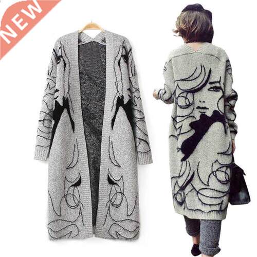 Autumn Winter Fashion Women Long Sleeve loose knitting cardi