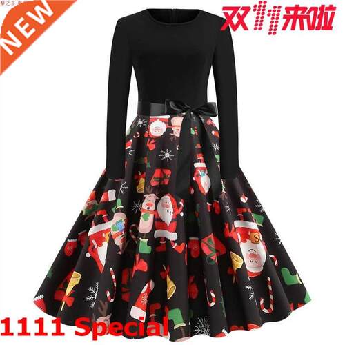 圣诞节万圣节大摆女连衣裙Halloween plus size women s dress