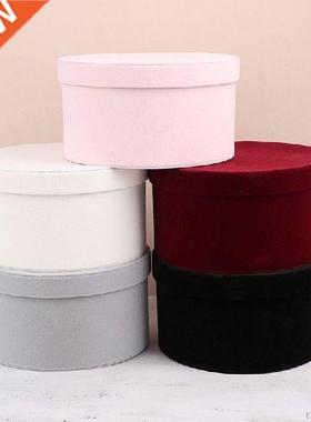 1PC Round Velvet Flower Boxes Gift Packaging Box Chinese