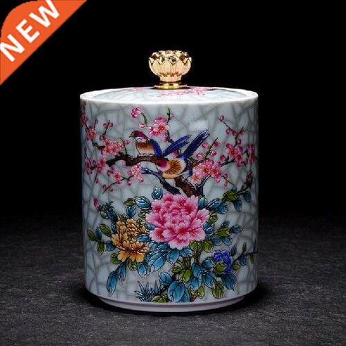 Tea Can Puer Container Teaware Home Decor Ceramic Floral