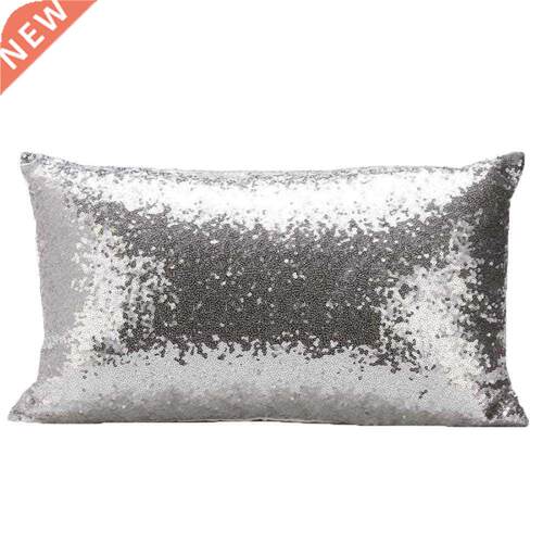 Solid Color Glitter Cushion Cover Sequin Bling Throw Pillow