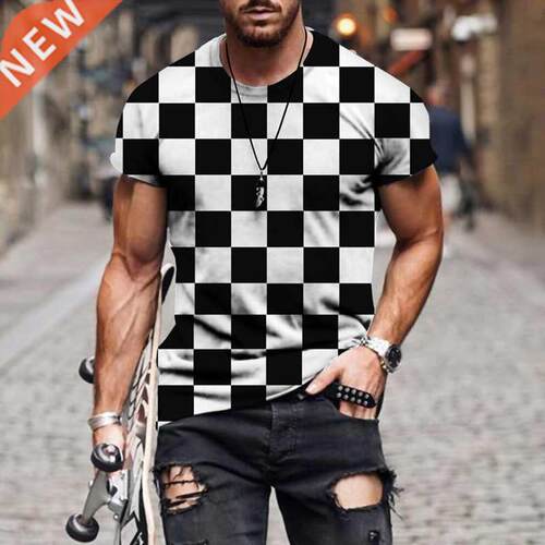 Summer D Printing T-Shirt for Men Lattice Ancient Mythical