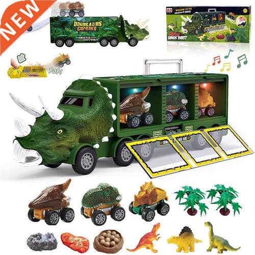 Dinosaur Truck Toy Car Transport Pull Back Dino Car Vehicle