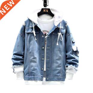 Fashion Spring Chaquetas Hombre Jeans For Men Plush Handsome