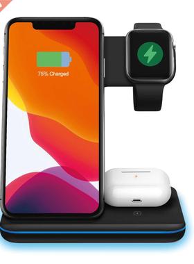 3 in 1 Wireless Charger Stand 15W Qi Fast Charging Dock Stat
