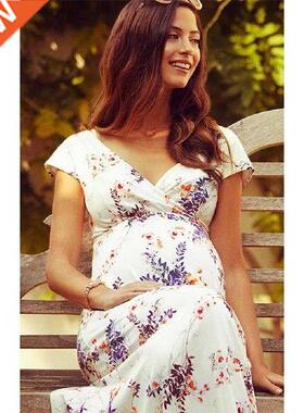 Floral Maternity Dresses Women Maternity Long Dress