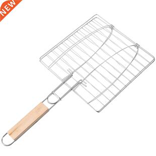 Hemoton Barbecue BBQ Grill Basket Double Fish Grilling