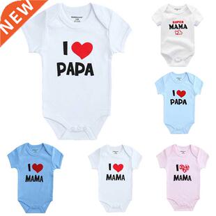 Baby boy clothes Mama Papa Soft Short Sleeve 100%Cotton over