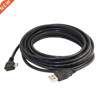 Left Angled 90 Degree Micro-USB Male to USB 2.0 Data Charge
