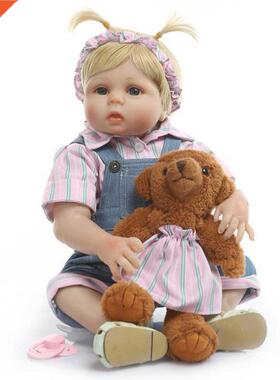 Lifelike Silicone Girl Reborn Doll with Teat Soft Kids