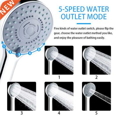 Adjustable Shower Head 5 Modes Jetting Rainfall Pressurized