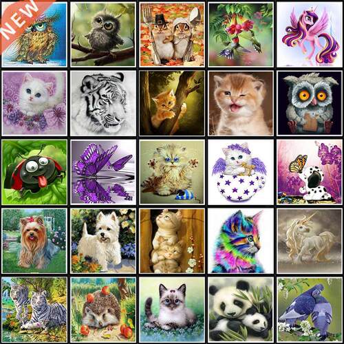 5D  Diamond painting circle full character Animal mosaic