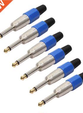 6pcs/lot connector mono audio plug jack 6.35mm amplifier mic