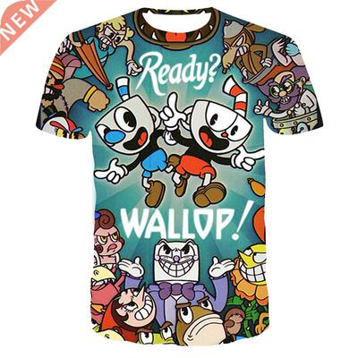 3D Cuphead Mugman Kids T-Shirt Print Girls Funny Clothes Boy