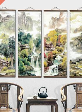 Chinese Trditionl Style Four Sesons Lndscpe Cnvs for