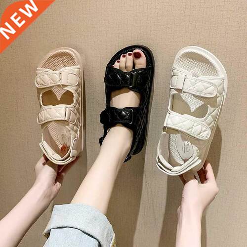 rends Sandals Summer New Flat British Wind Embroidery Thick-