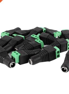 15 Pcs Black Green 5.5x2.1mm Female CCTV DC Power Connector