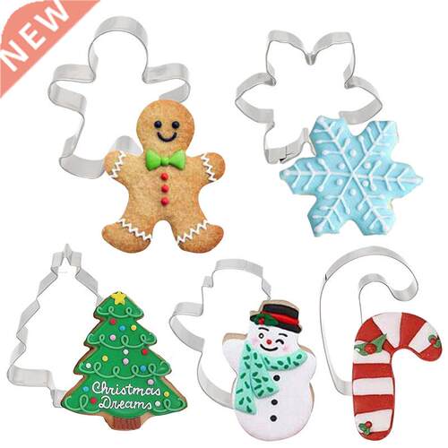 5Pcs/set Christmas Cookie Cutter Gingerbread Xmas ree Mold C