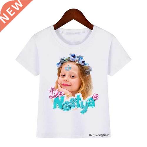 T-Shirt For Girls Lovely Like Nastya Cartoon Print Kawaii Ba