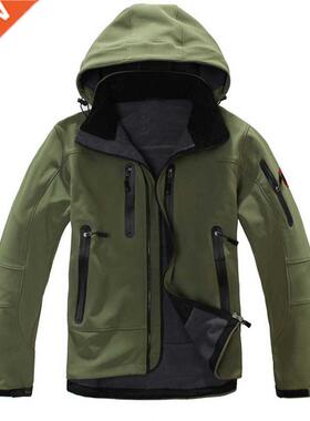 Outdoor Hooded Solid Color Waterproof Jacket Softell Jacke