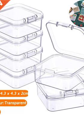 6Pc Mini Boxes Square Clear Plastic Jewelry Storage Case Con