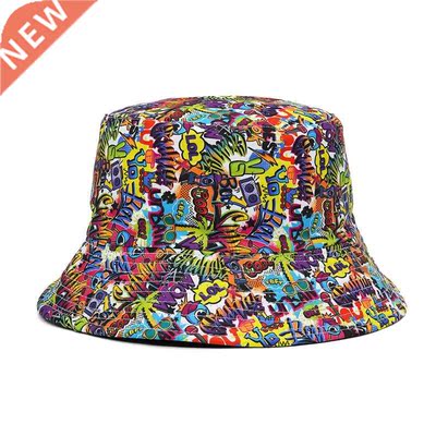 2022 New Summe Gaffiti Bucket Hat fo Women Men Skull Flo