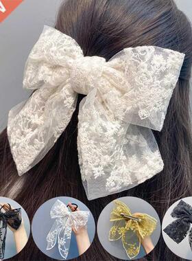 Women Girls Cute Hairpins Hair Rope Lace Flower Bow Ribbon H