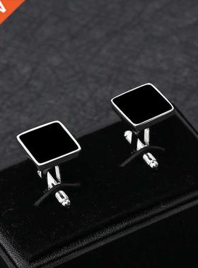 Business Classic Square Geometric Black Copper Men's Cufflin