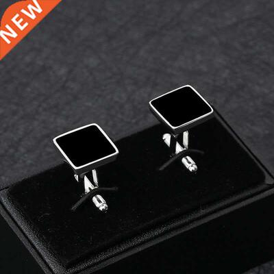 Business Classic Square Geometric Black Copper Men's Cufflin