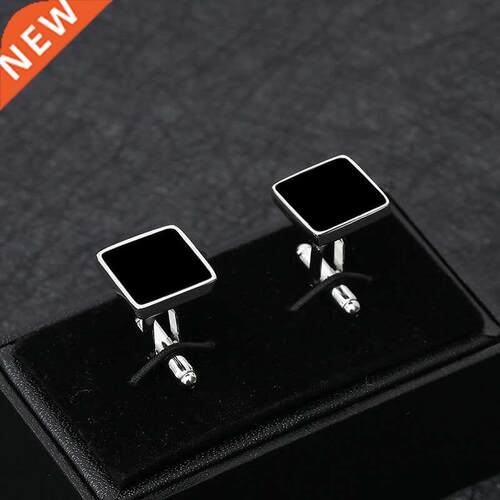 Business Classic Square Geometric Black Copper Men's Cufflin