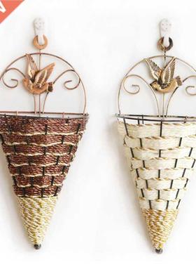 Flower Po tWall planting Net Straw Macrame Plant Hanger Flow