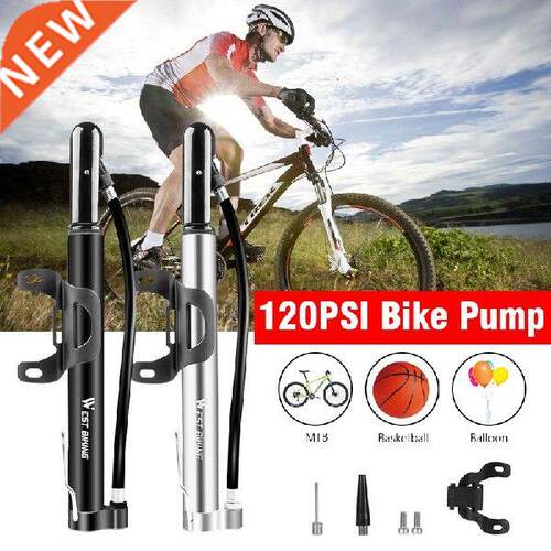 1Pc Portable High Pressure Bicycle Foot Pump 120psi